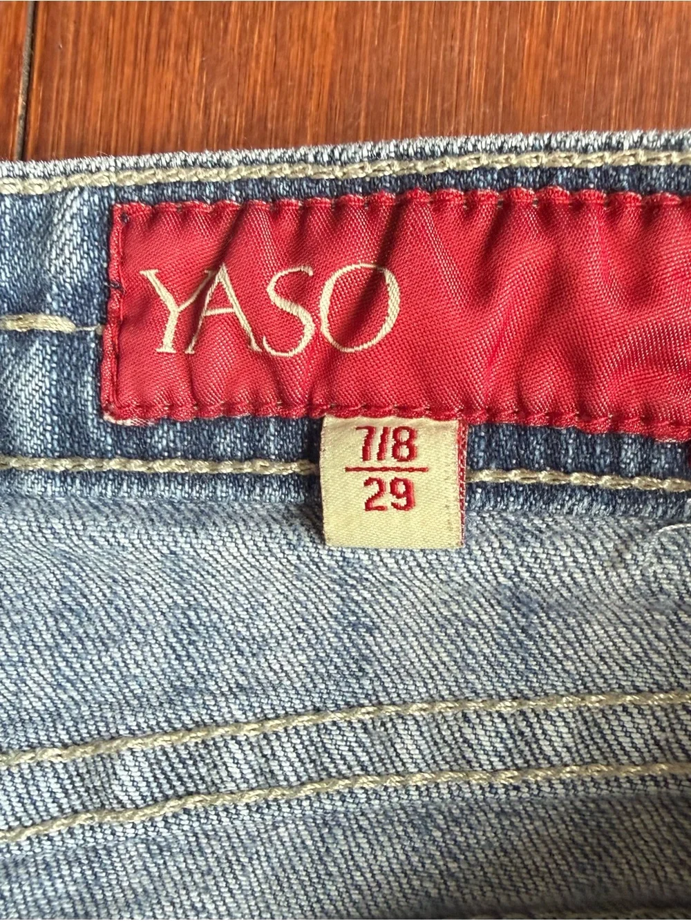 YASO Distressed‎ Denim Mini Skirt - Size 7/8 / 29
